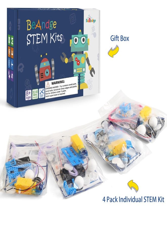 BeAndge 4 Set Bulk Robot Kits for Kids 8-12, STEM Crafts Robotics Science Projects STEM Toys for Boys Girls, Electronics Building Craft Kit Classroom Activities 1st 2nd 3rd Grade 8 9 10 11 12 Year Old - Image 4
